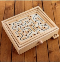 Classic Wooden Labyrinth tilting maze game with ball baring Order Code 00368