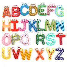 Wooden magnetic letters with cute faces Order Code 21910
