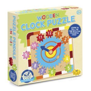 Wooden Clock Puzzle Dial Wall Clock with cogs numbered mobiles Order Code 23099