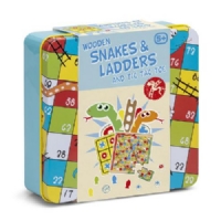 Classic Games in a Tin Snakes and Ladders and Tic Tac Toe Order Code 27858