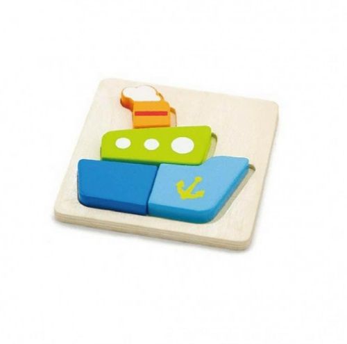 Handy Block Puzzle Boat raised pieces perfect for little hands to manipulate - Order Code 50171