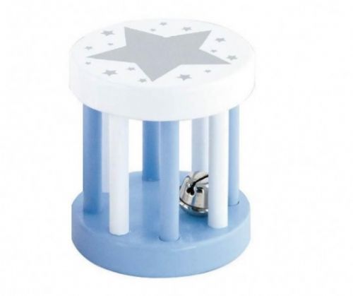 Wooden Baby Rattle with little bell in blue Order Code 50395