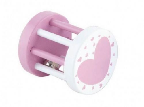 Wooden Baby Rattle with little bell in pink Order Code 50396