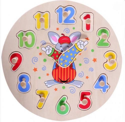 Clock Puzzle with moving hands and and slot in numbers Order Code 56171