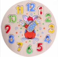 Clock Puzzle with moving hands and and slot in numbers Order Code 56171