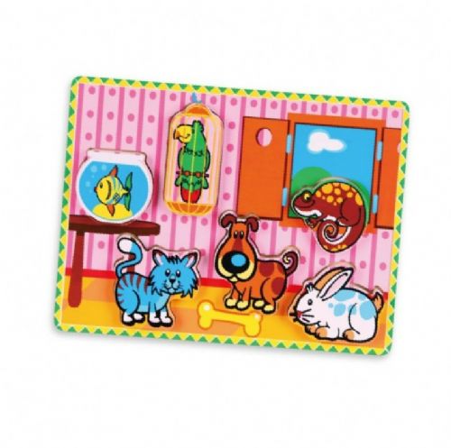 Chunky Puzzle Pets with cat, dog, bird, rabbit, fish and reptile Order Code 56440