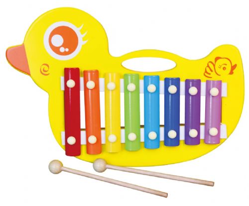 Duck Xylophone with Eight colourful wooden keys with wooden beater Order Code Duck 59769