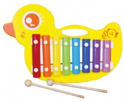 Duck Xylophone with Eight colourful wooden keys with wooden beater Order Code Duck 59769