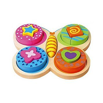 Butterfly Block Puzzle Beautiful and brightly coloured blocks on butterfly shape board Order Code 59924