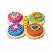 Butterfly Block Puzzle Beautiful and brightly coloured blocks on butterfly shape board Order Code 59924