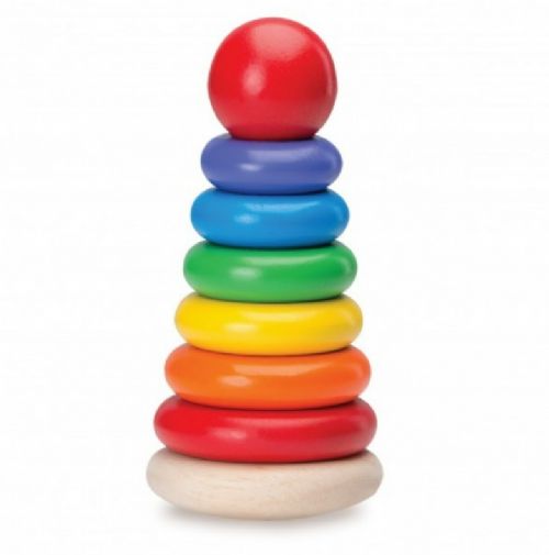 Eight brightly coloured traditional stacking rings - Order Code WW-1162