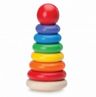 Eight brightly coloured traditional stacking rings - Order Code WW-1162